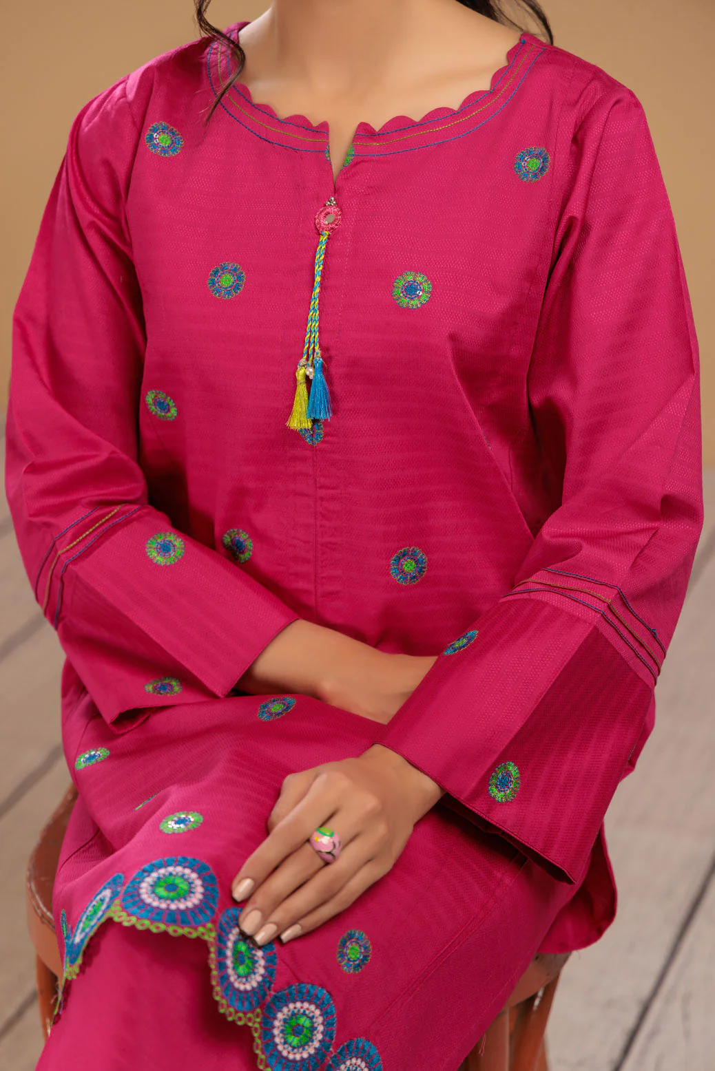 HOT-PINK-DOBBY-2 PIECE (SAS232P24) - Image 3