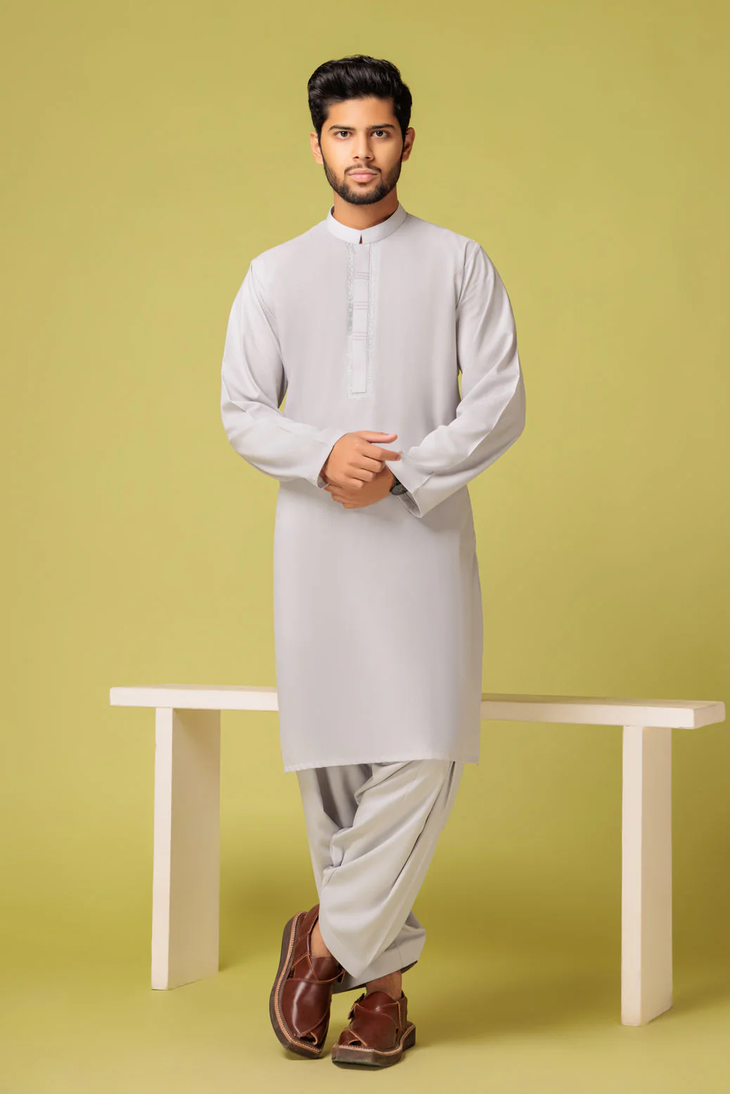 ICE-GREY-BLENDED-KURTA SHALWAR - (KSRS23-096) - Image 3