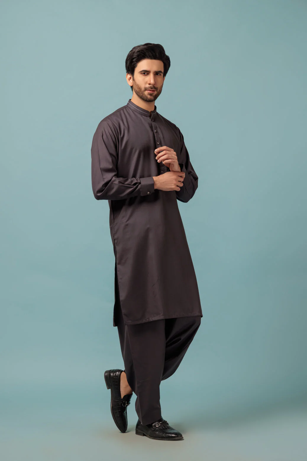 INDIGO-BLENDED-KURTA SHALWAR - (KSRW23-028) - Image 3