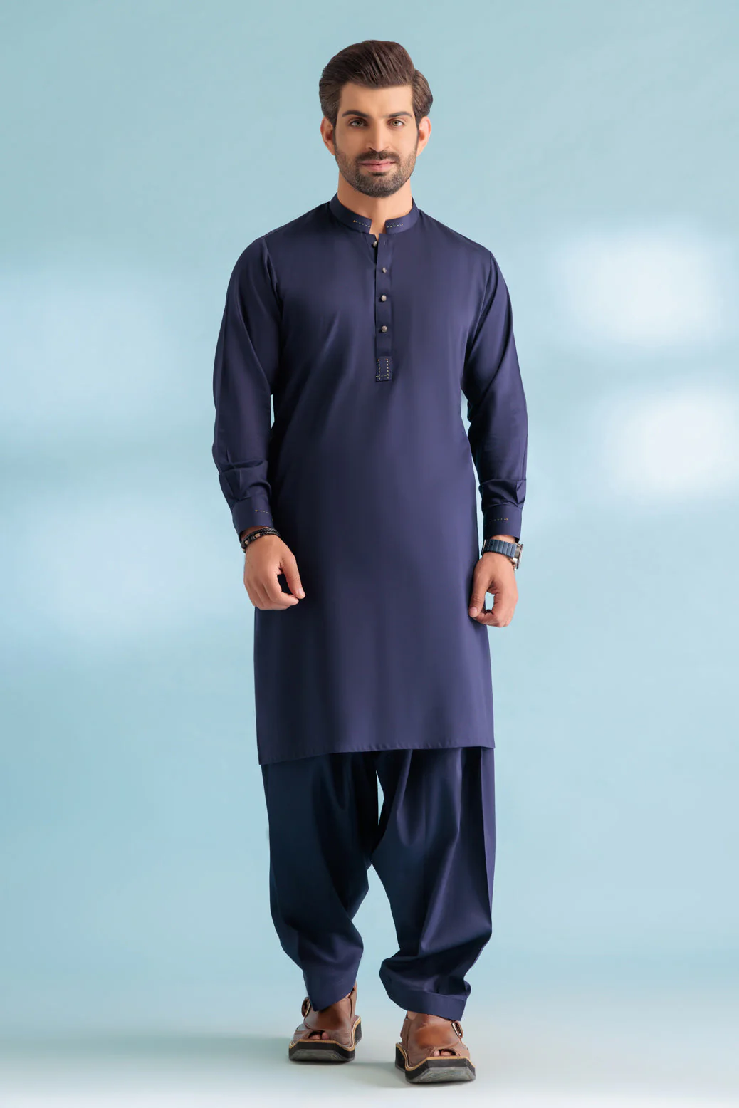 INT-BLUE-COTTON-KURTA SHALWAR - (KSRW23-025) - Image 2