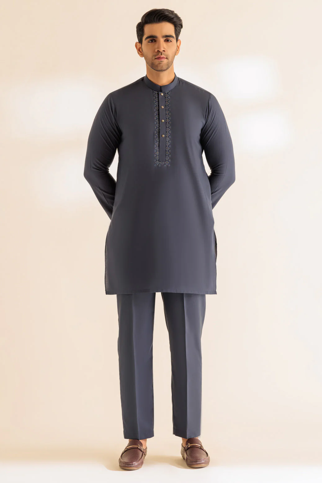 IRON-BLENDED-KURTA PAJAMA TROUSER - (KSS24-019) - Image 3