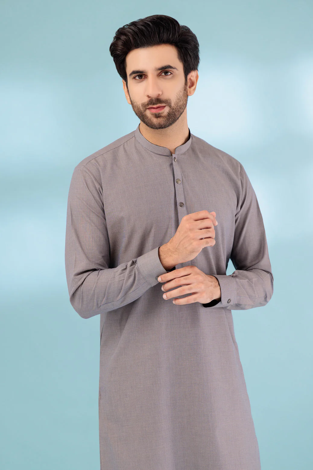 IRON-ORE-YARN DYED-KURTA PAJAMA TROUSER - (KSB23-014) - Image 4