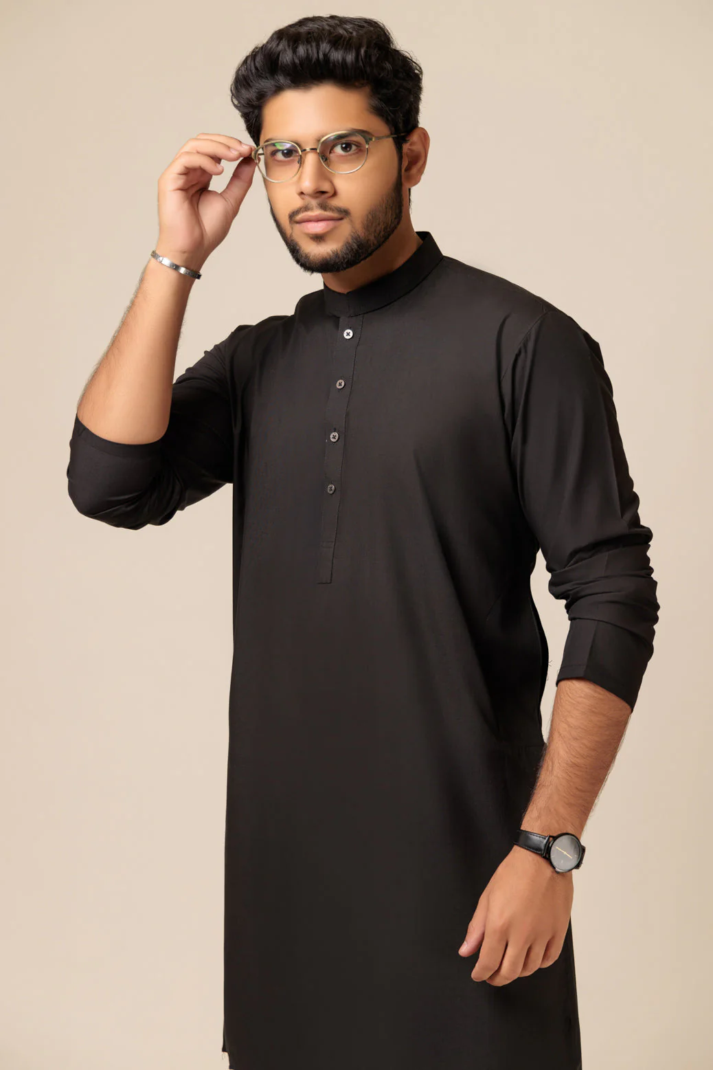 J-BLACK-BLENDED-KURTA SHALWAR - (KSRS23-093) - Image 2
