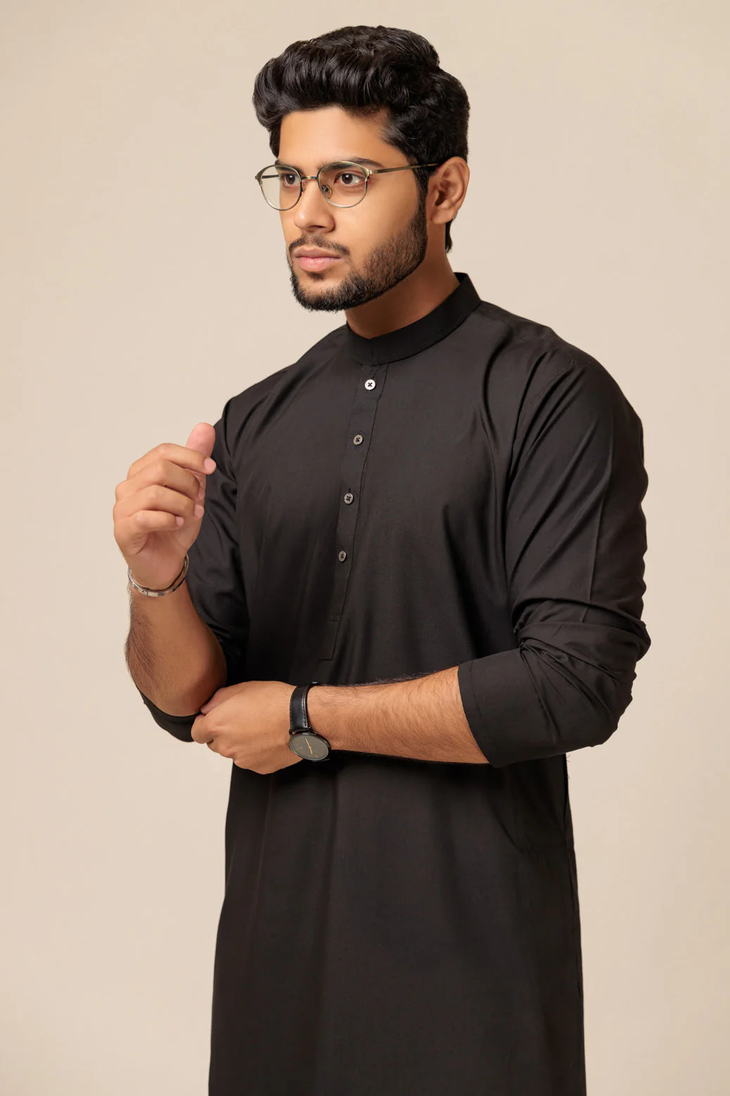 J-BLACK-BLENDED-KURTA SHALWAR - (KSRS23-093) - Image 4