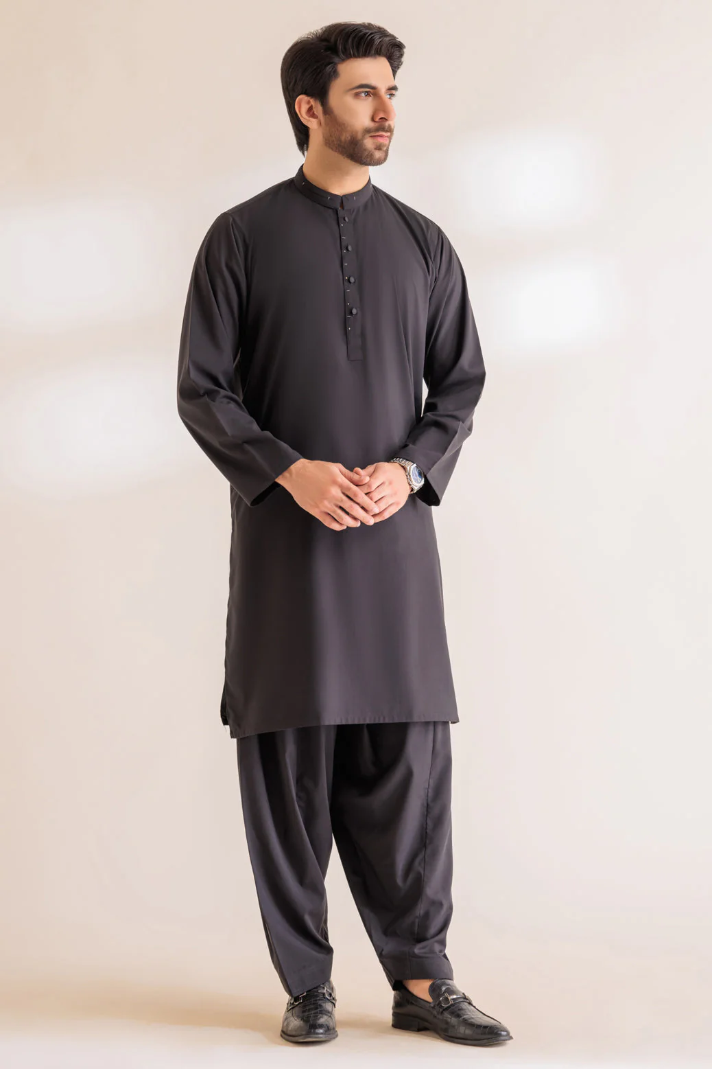 J-BLACK-BLENDED-KURTA SHALWAR - (KSRS24-004) - Image 3