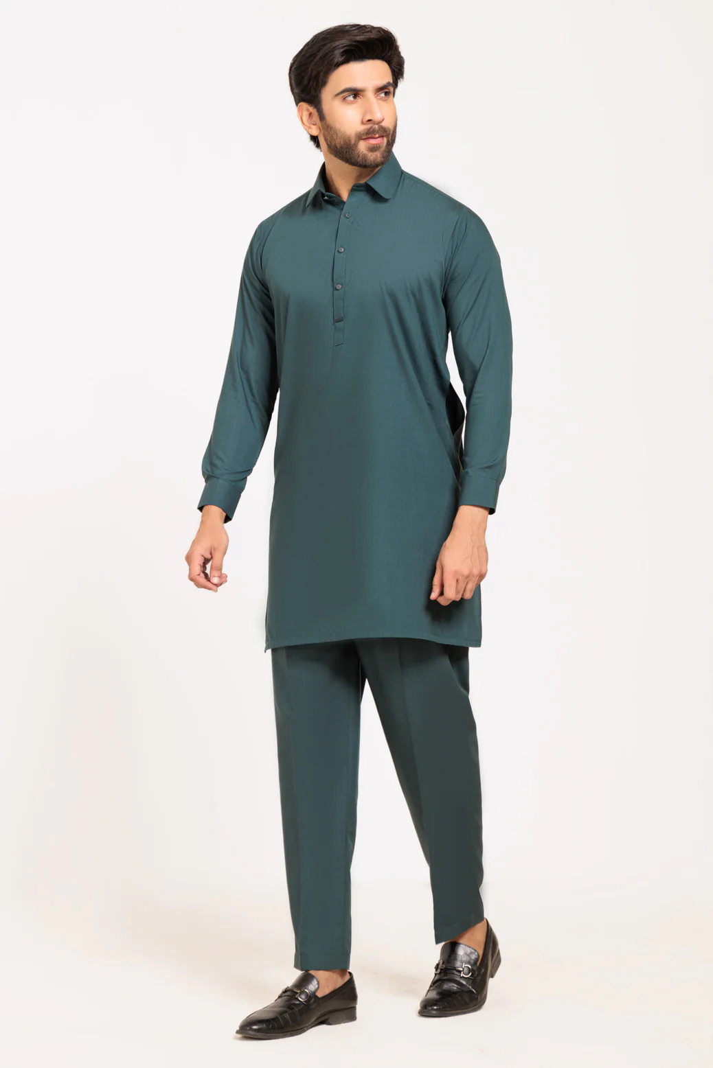 D-GREEN-BLENDED-KURTA TROUSER - (KSW24-026) - Image 3