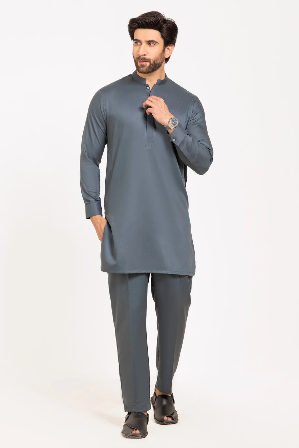 S-GREEN-BLENDED-KURTA TROUSER - (KSW24-032) - Image 3