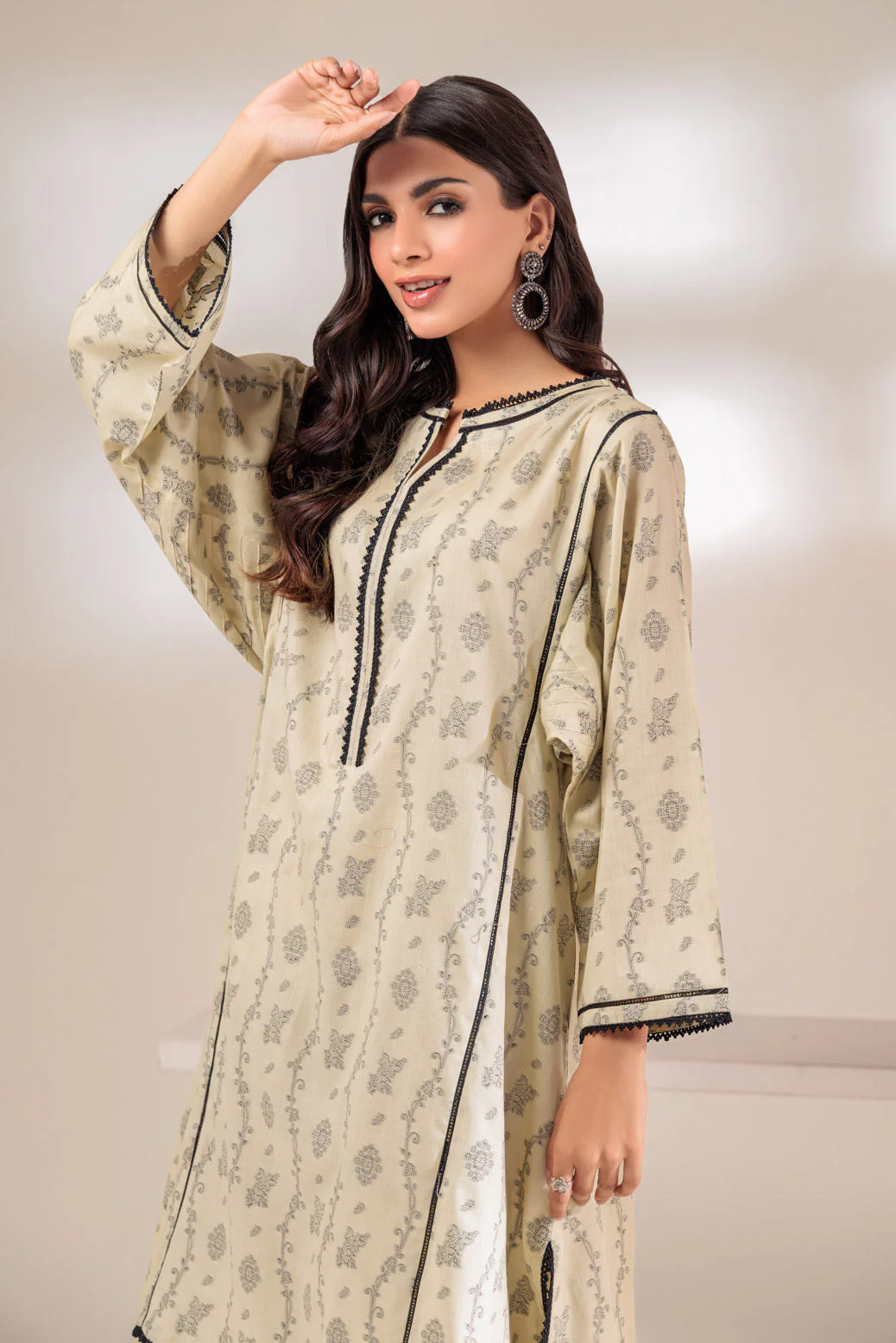 L-BEIGE-JACQUARD-2 PIECE (SAS232P41) - Image 2