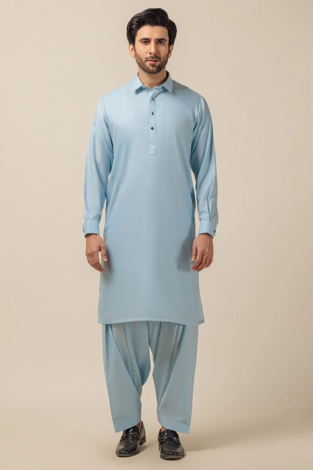 L-BLUE-BLENDED-KURTA SHALWAR - (KSRW23-017) - Image 2