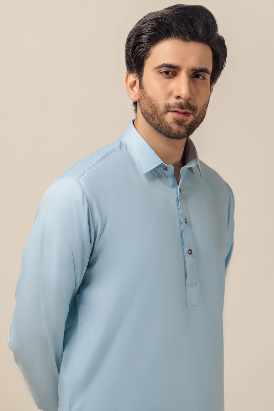 L-BLUE-BLENDED-KURTA SHALWAR - (KSRW23-017) - Image 3