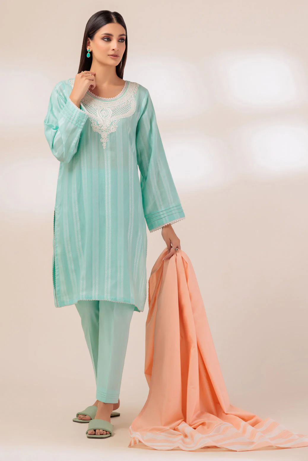 L-BLUE-DYED DOBBY-3 PIECE (PWS5233P06) - Image 2