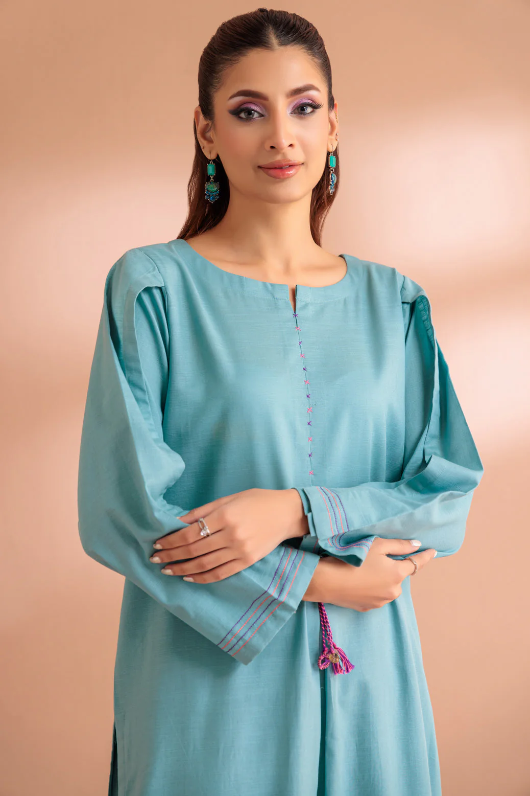 L-BLUE-KHADDAR-2 PIECE (WS1232P10) - Image 4