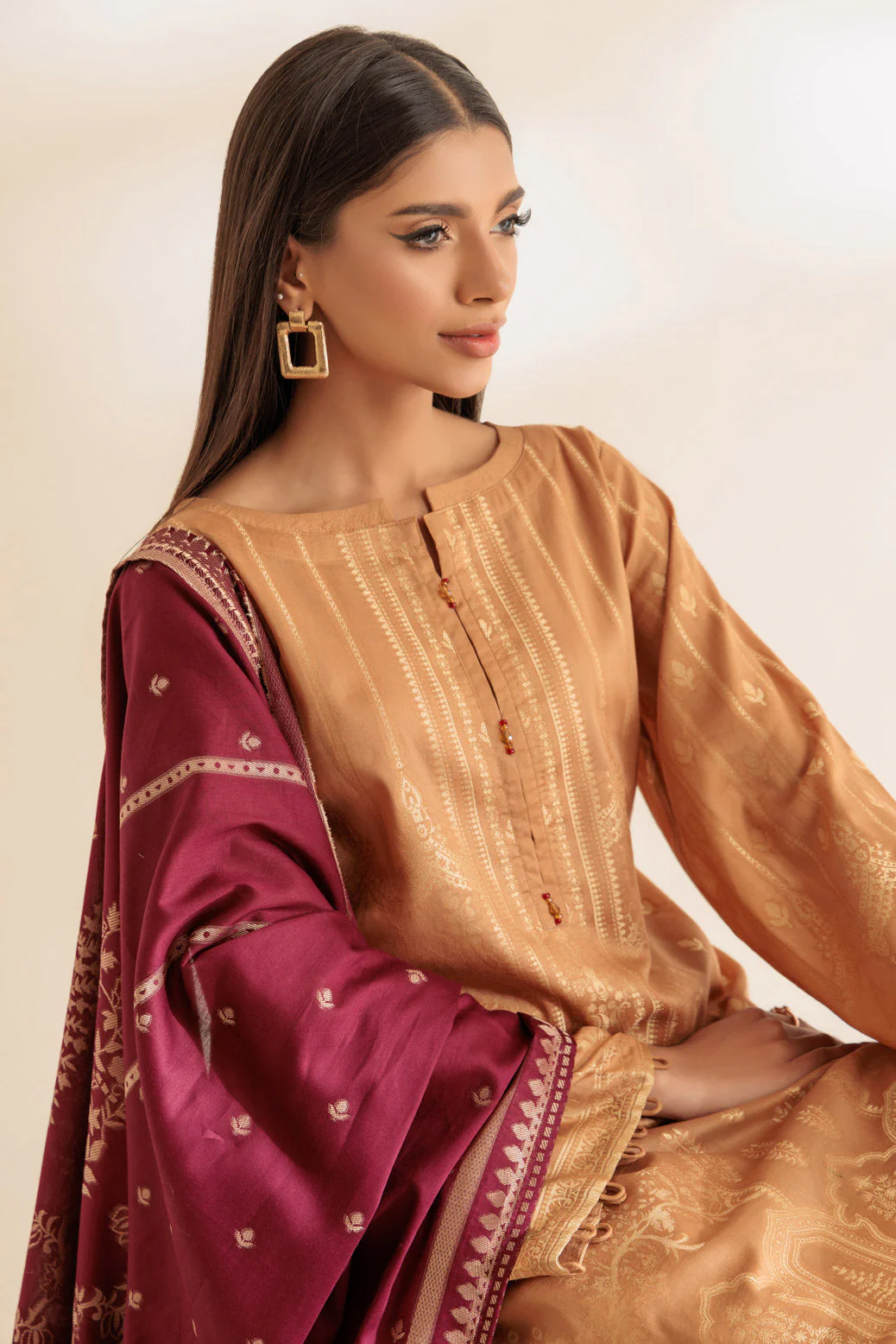 L-BROWN-JACQUARD-3 PIECE (SJ1243P02) - Image 2