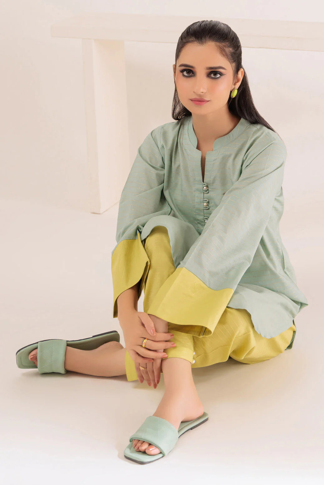 L-GREEN-DOBBY-2 PIECE (SAS232P16) - Image 2