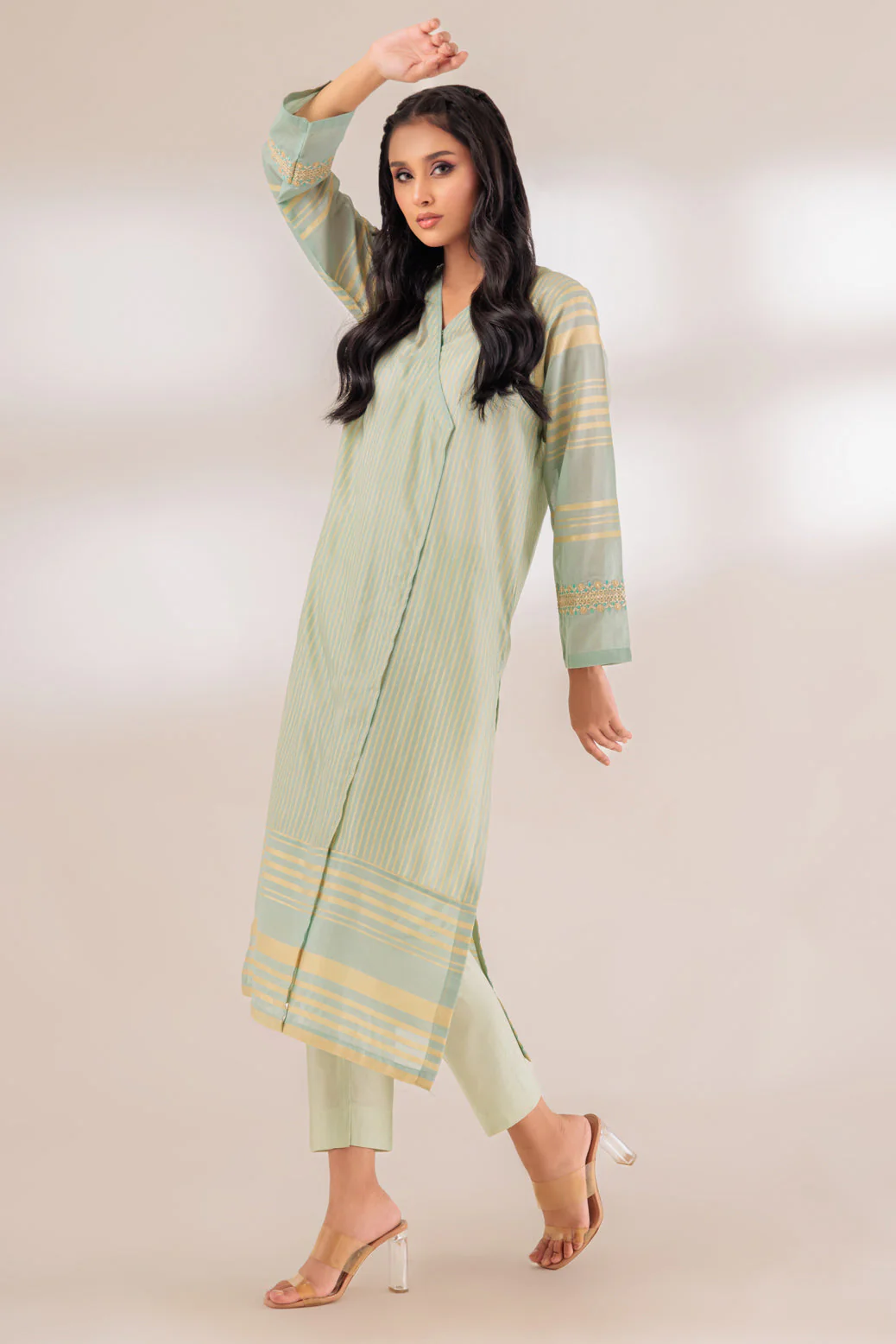 L-GREEN-ZARI-1 PIECE (SAS231P05) - Image 2