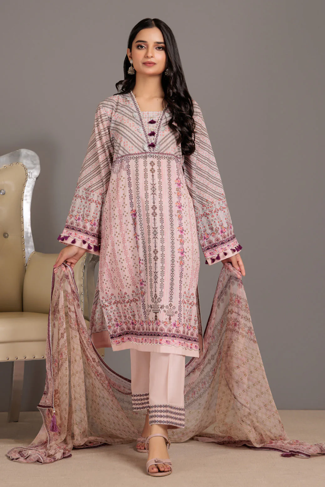 L-PINK-LAWN-3 PIECE (SSS233P40) - Image 2