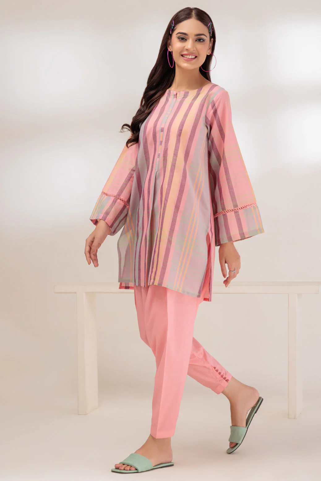 L-PINK-YARN DYED-2 PIECE (SRLS232P40) - Image 3