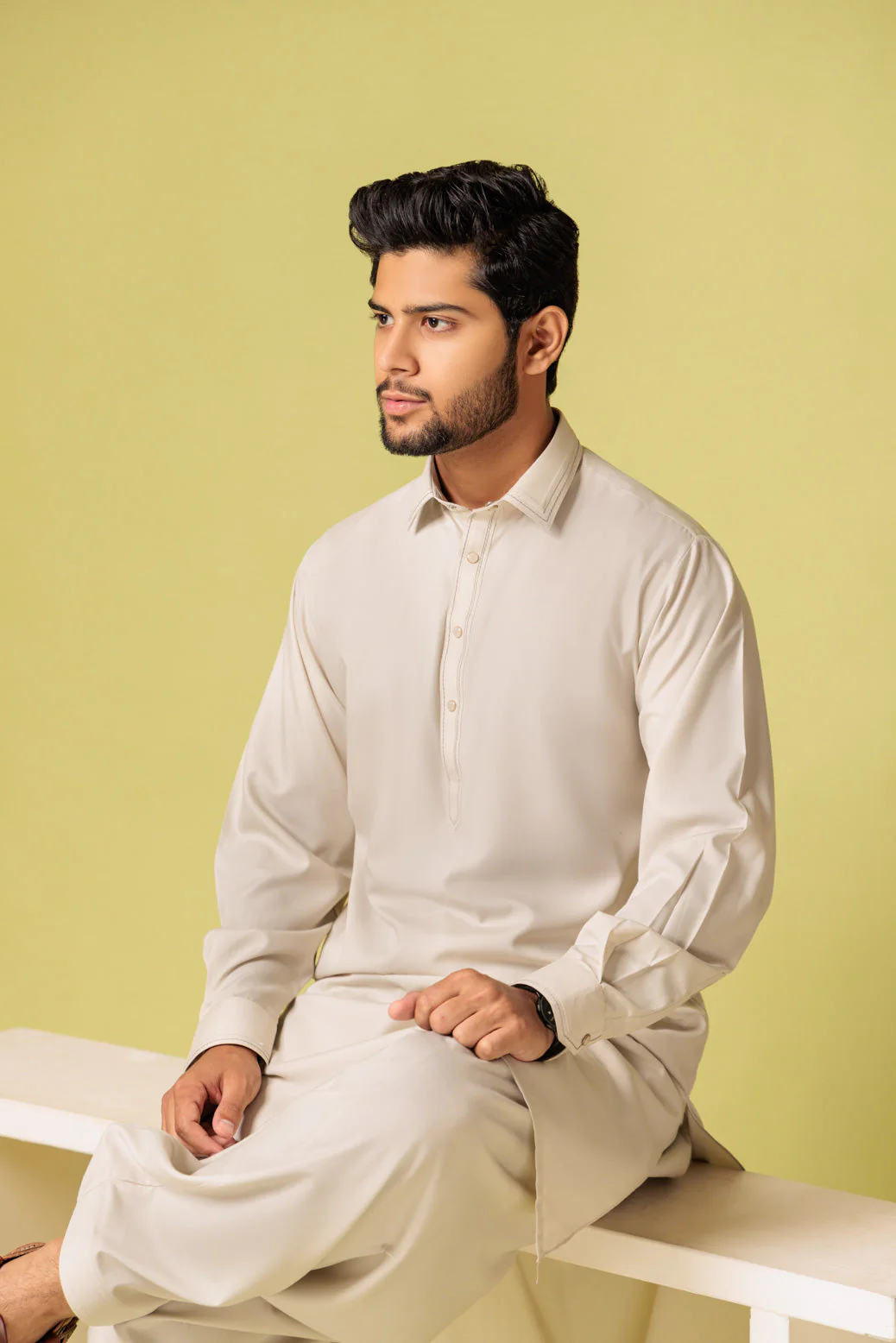 L-TAN-BLENDED-KURTA SHALWAR - (KSRS23-100) - Image 4