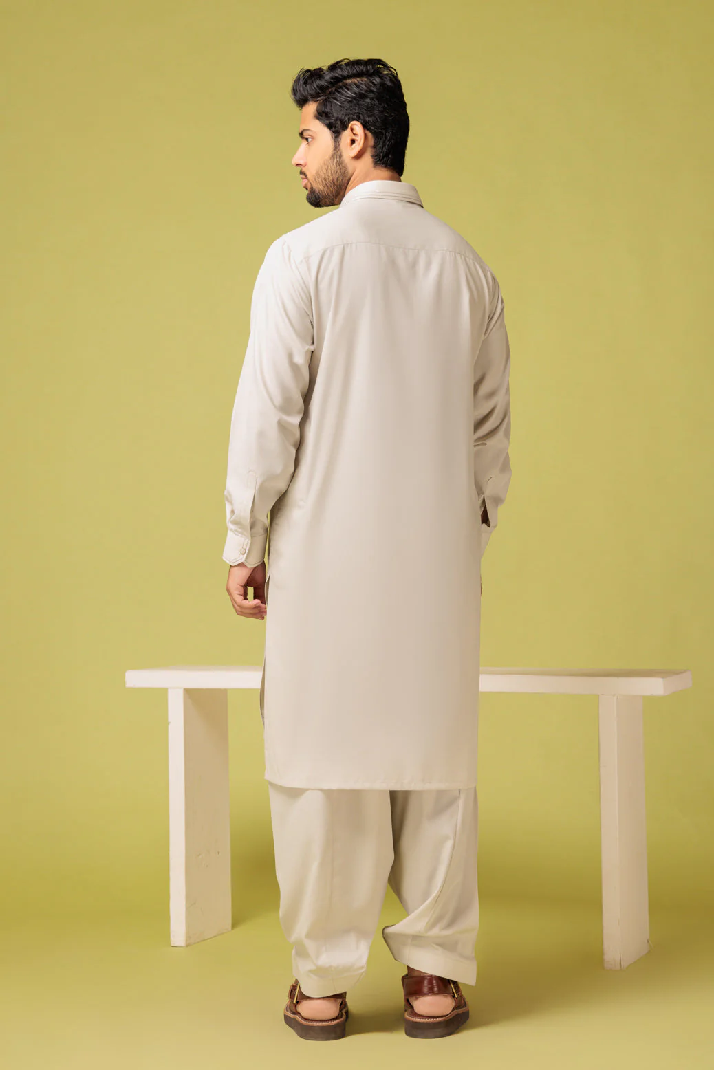 L-TAN-BLENDED-KURTA SHALWAR - (KSRS23-100) - Image 5