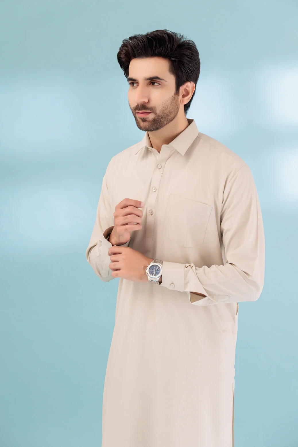L-TAN-BLENDED-SHALWAR SUIT - (GSSS23-031) - Image 2