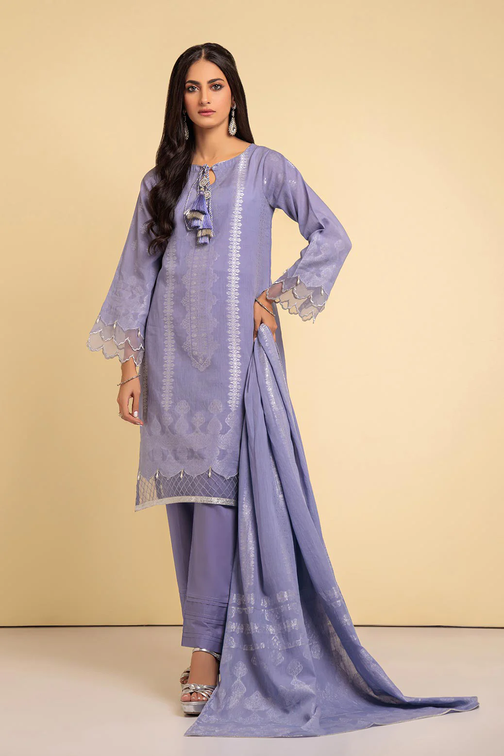 LILAC-JACQUARD-3 PIECE (JSS233P19) - Image 3