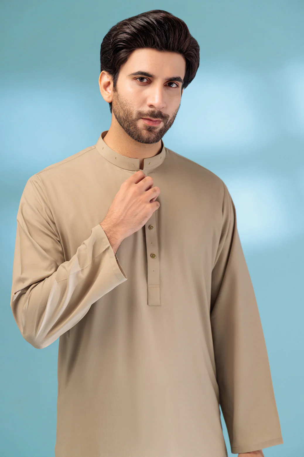 M-GREEN-BLENDED-KURTA SHALWAR - (KSRB23-010) - Image 2
