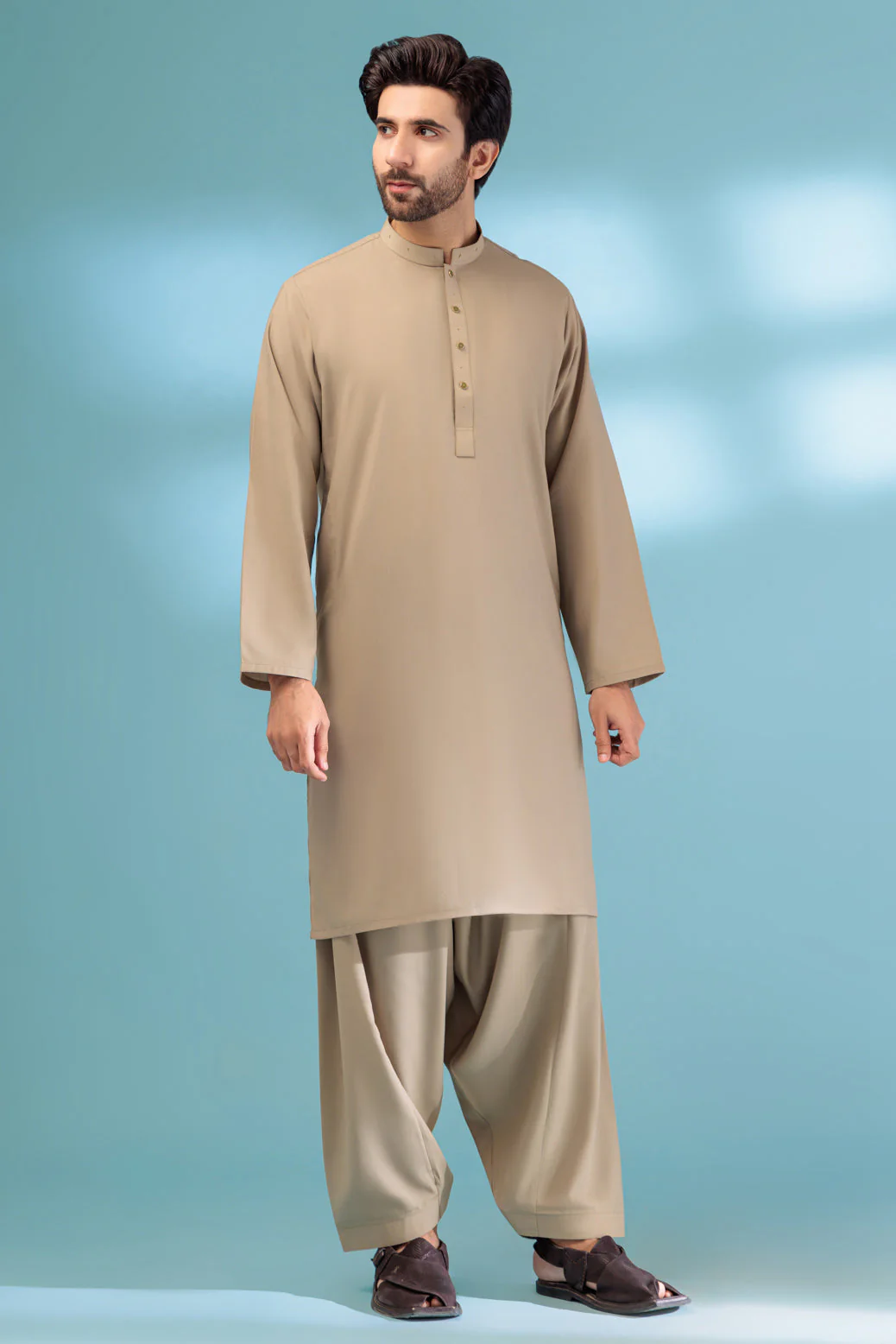 M-GREEN-BLENDED-KURTA SHALWAR - (KSRB23-010) - Image 3