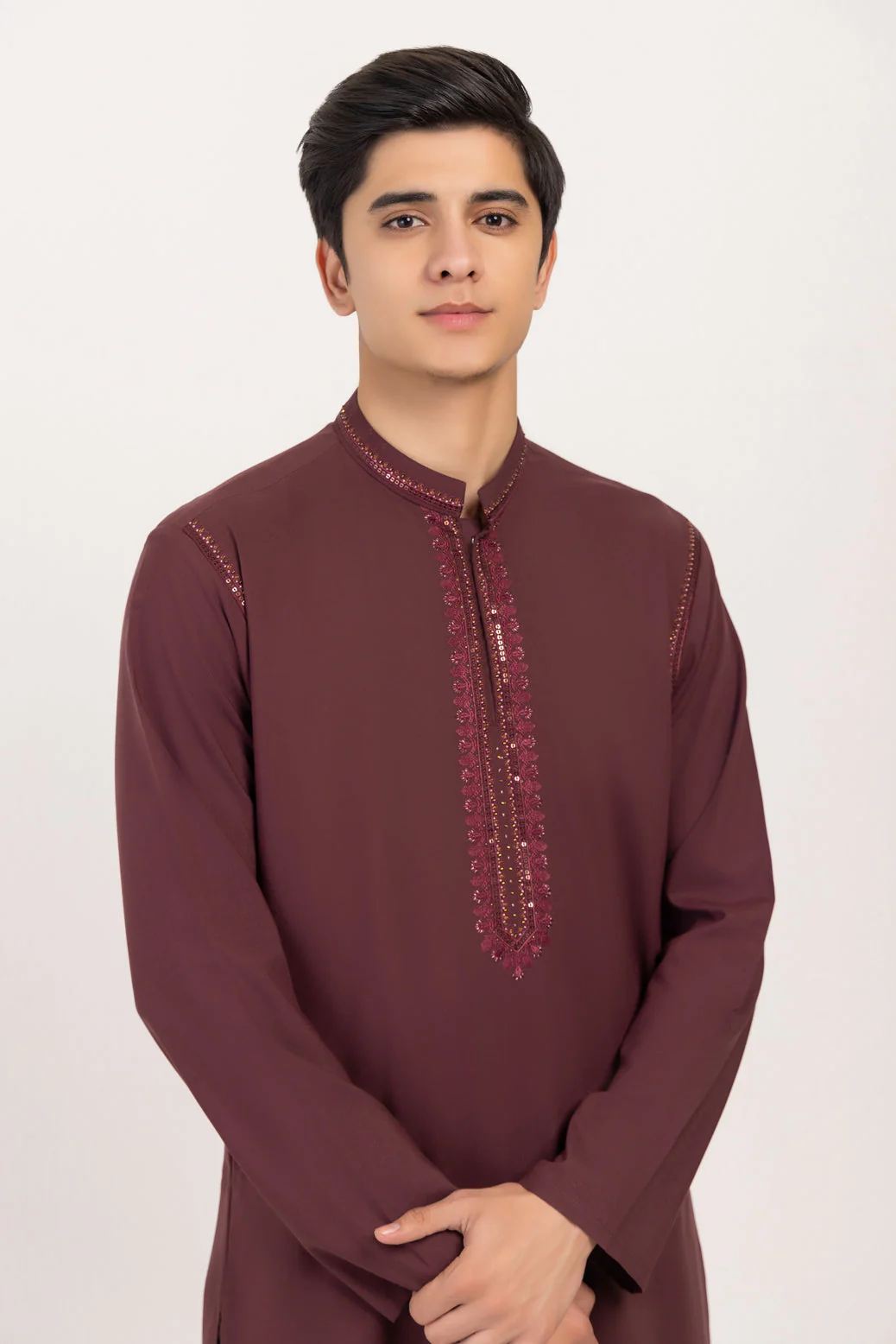 M-RED-BLENDED-KURTA TROUSER - (KSS24-041) - Image 2