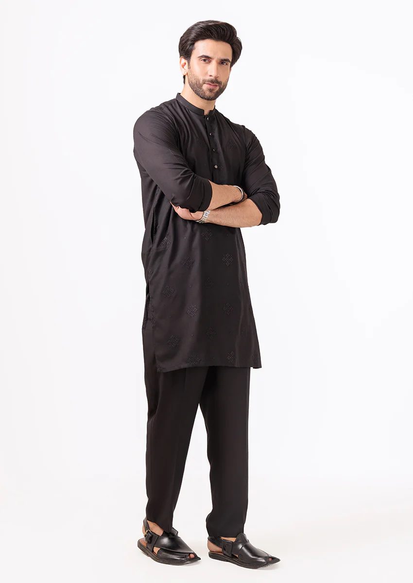 Black-Blended-Kurta Trouser - (M25KPS2002) - Image 3