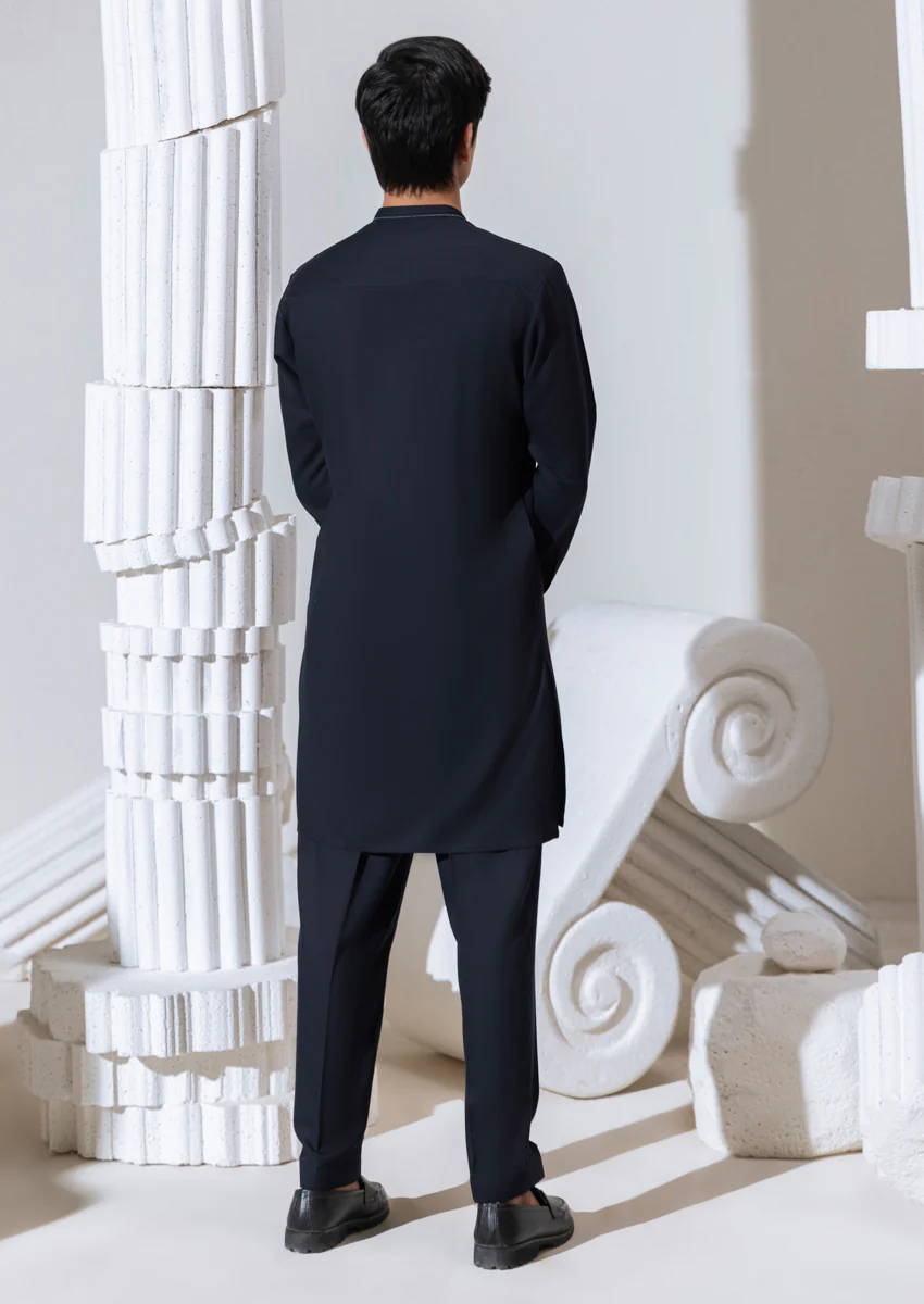 N-Blue-Blended-Kurta Trouser - (M25KPS2004) - Image 2