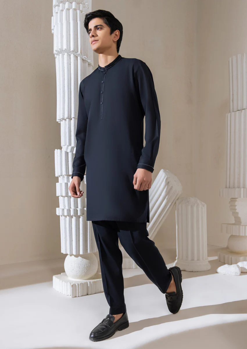 N-Blue-Blended-Kurta Trouser - (M25KPS2004) - Image 4