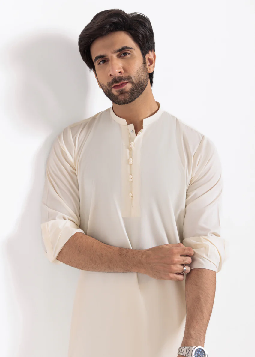 Cream-Blended-Kurta Trouser - (M25KPS2022) - Image 5