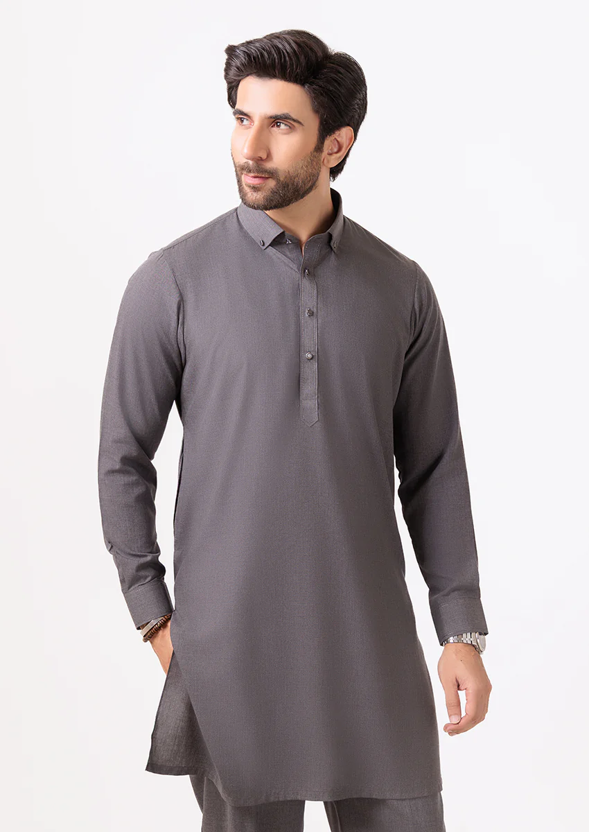 Charcoal-Blended-Kurta Trouser - (M25KPS2037) - Image 4