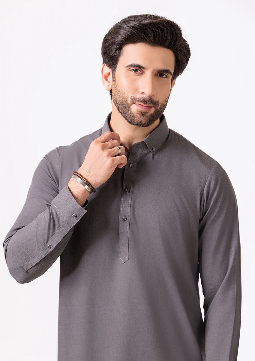 Charcoal-Blended-Kurta Trouser - (M25KPS2037) - Image 5