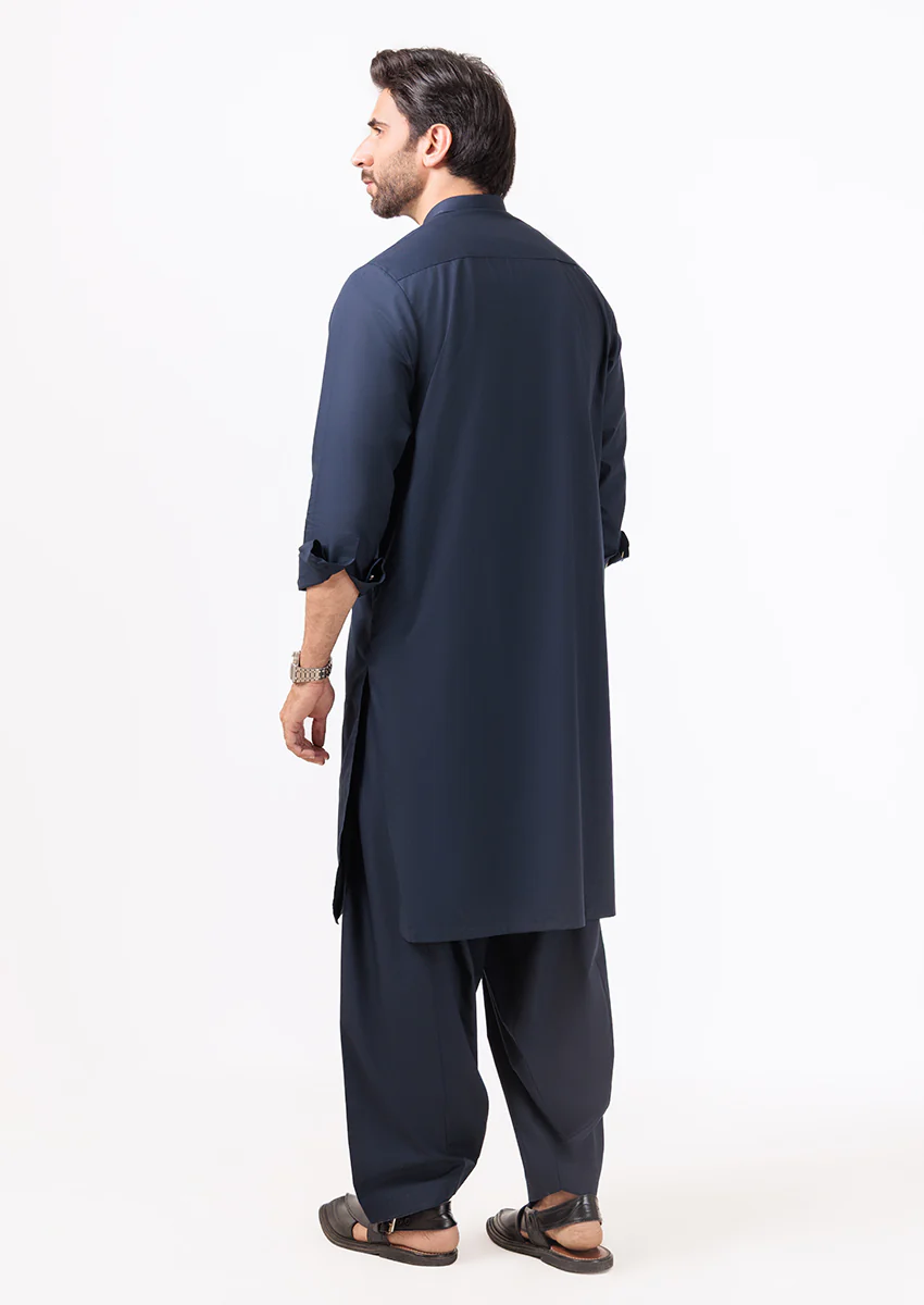 N-Blue-Cotton-Kurta Shalwar - (M25KSS1009) - Image 2
