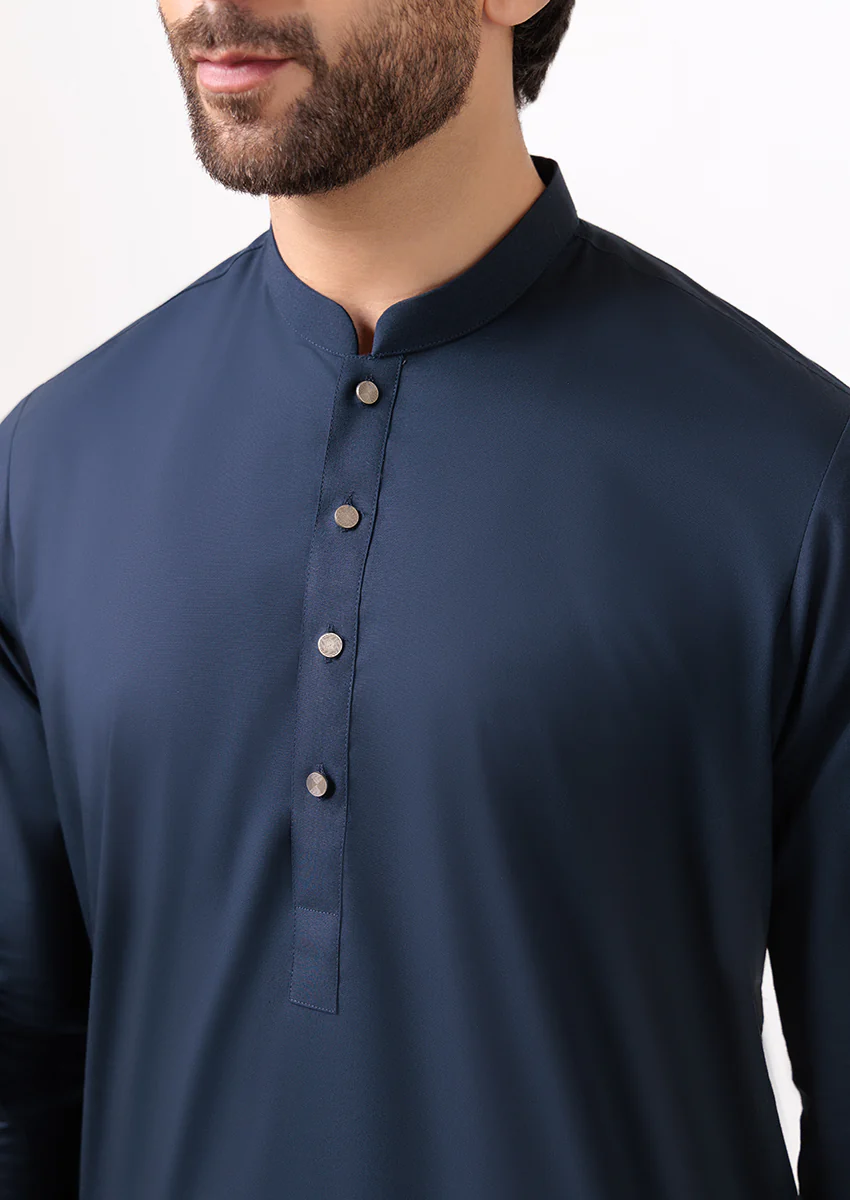 N-Blue-Cotton-Kurta Shalwar - (M25KSS1009) - Image 6