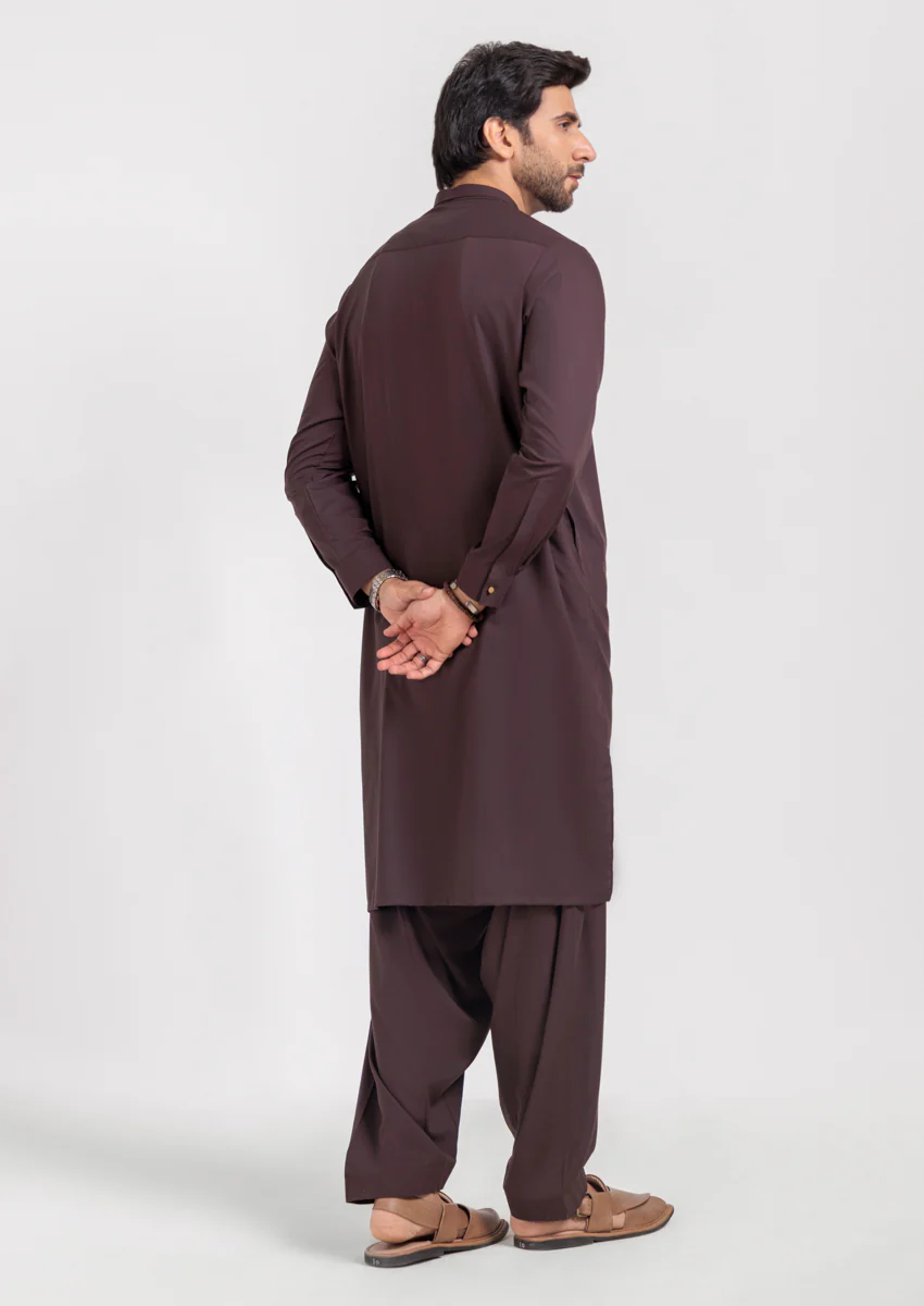 D-Brown-Blended-Kurta Shalwar - (M25KSS1011) - Image 2