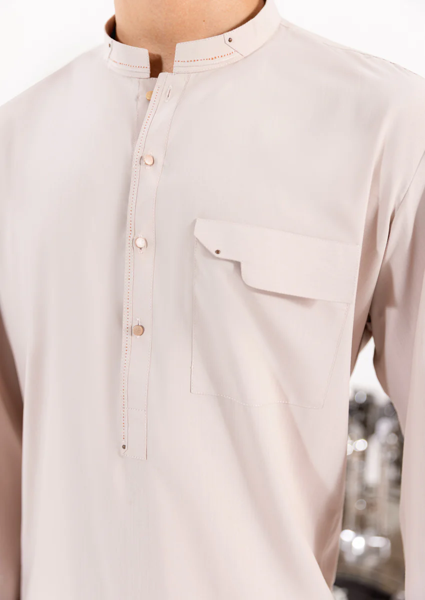 L-Peach-Blended-Kurta Shalwar - (M25KSS1015) - Image 4