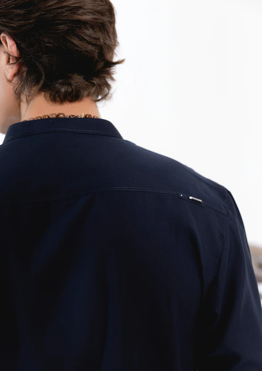 Navy-Blended-Kurta Shalwar - (M25KSS1018) - Image 6