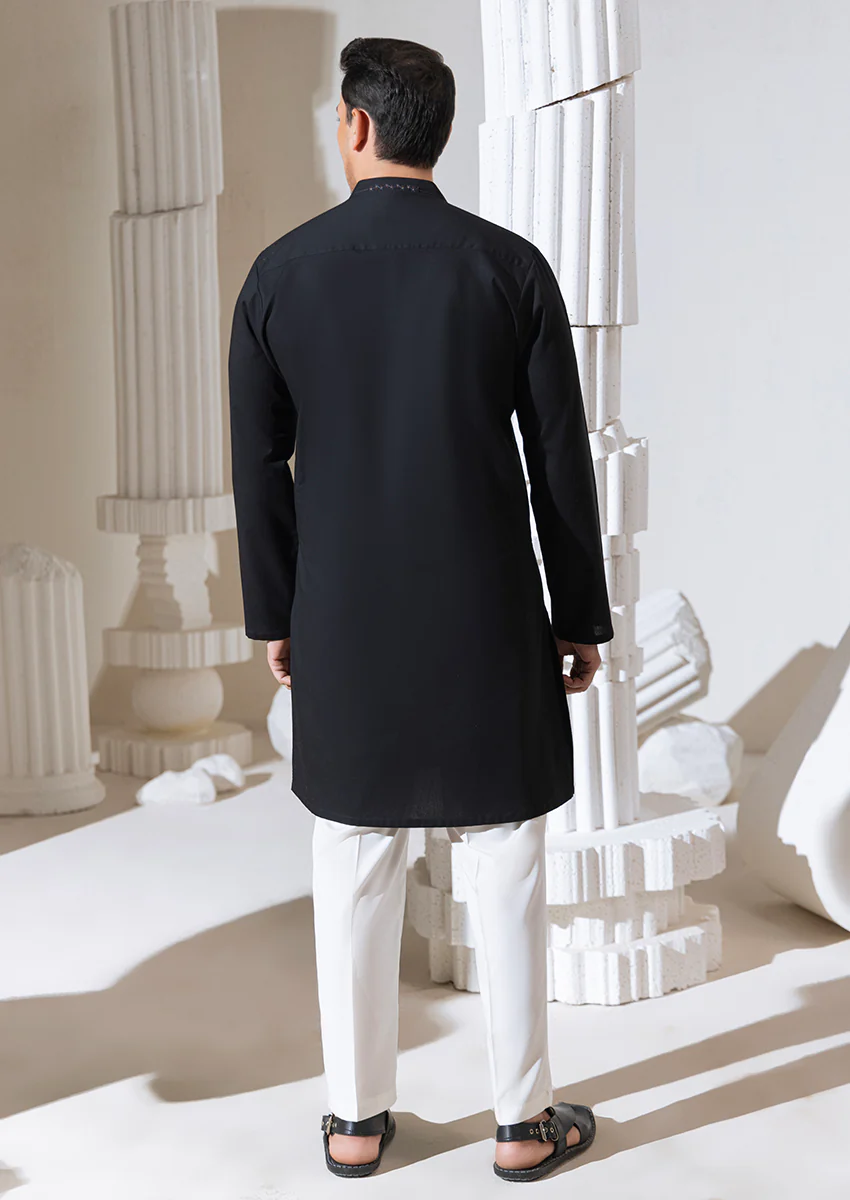 BLACK-BLENDED-KURTA - (M25KUE1038) - Image 2