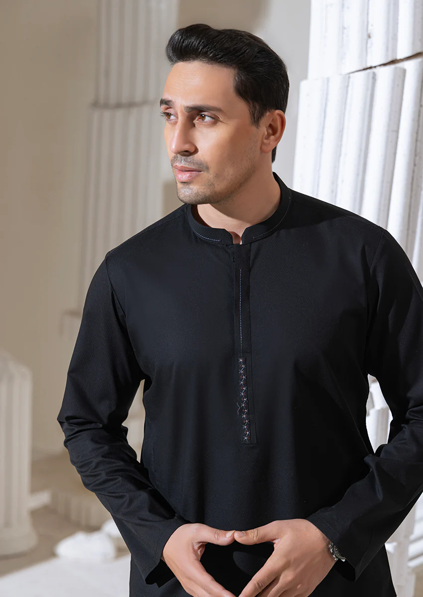 BLACK-BLENDED-KURTA - (M25KUE1038) - Image 3
