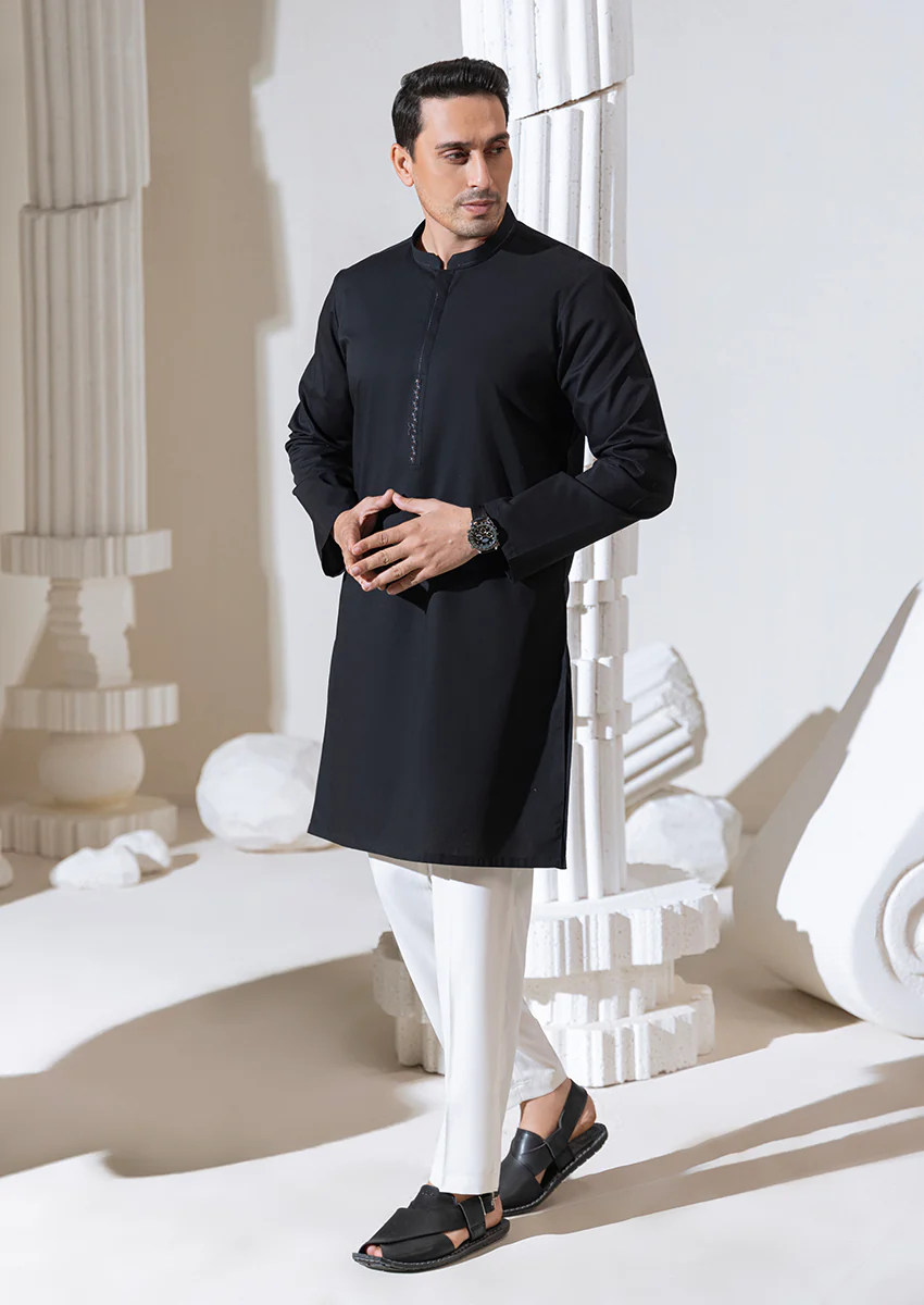 BLACK-BLENDED-KURTA - (M25KUE1038) - Image 4