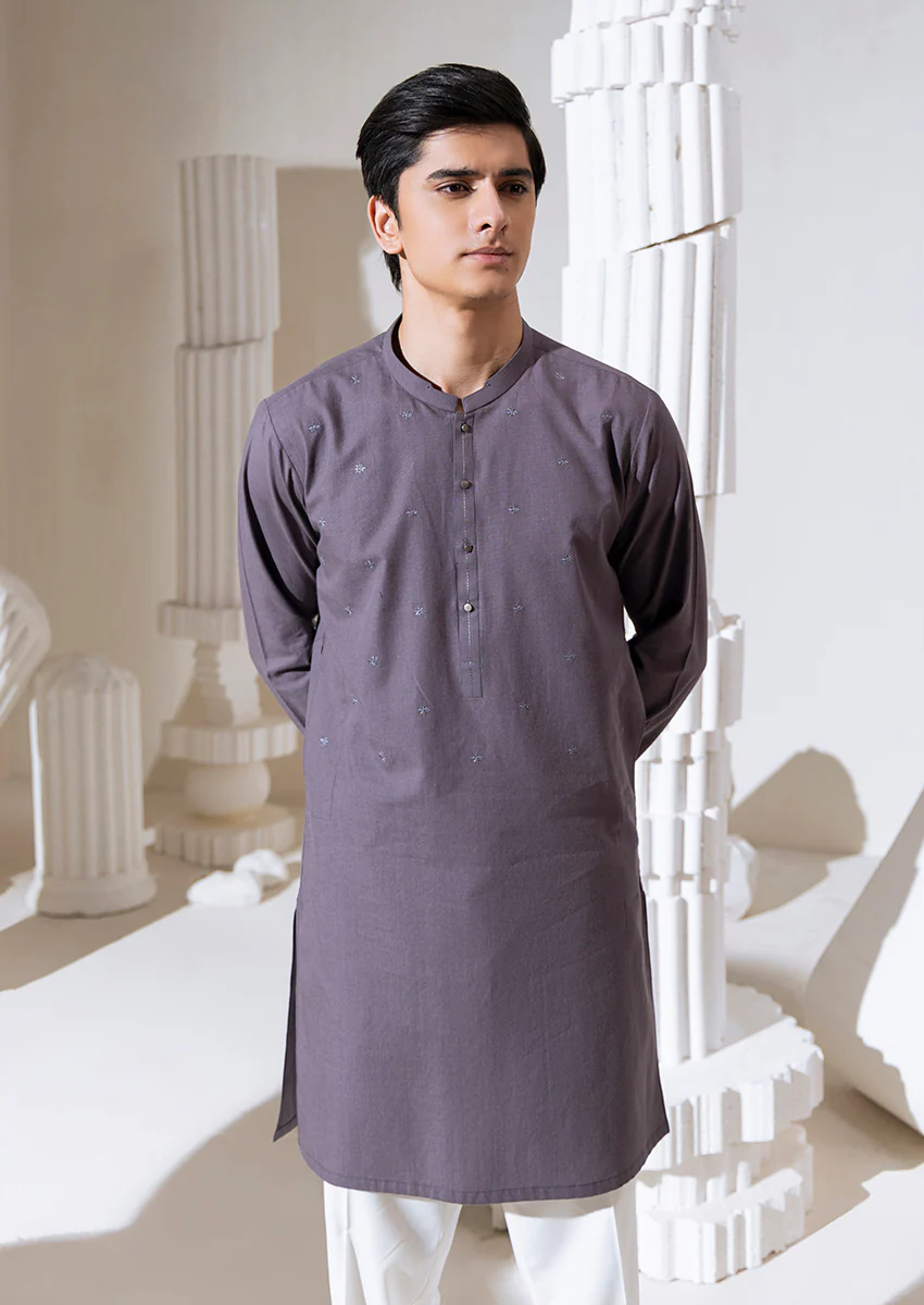 Purple-Cotton Fancy-Kurta - (M25KUE1040) - Image 3