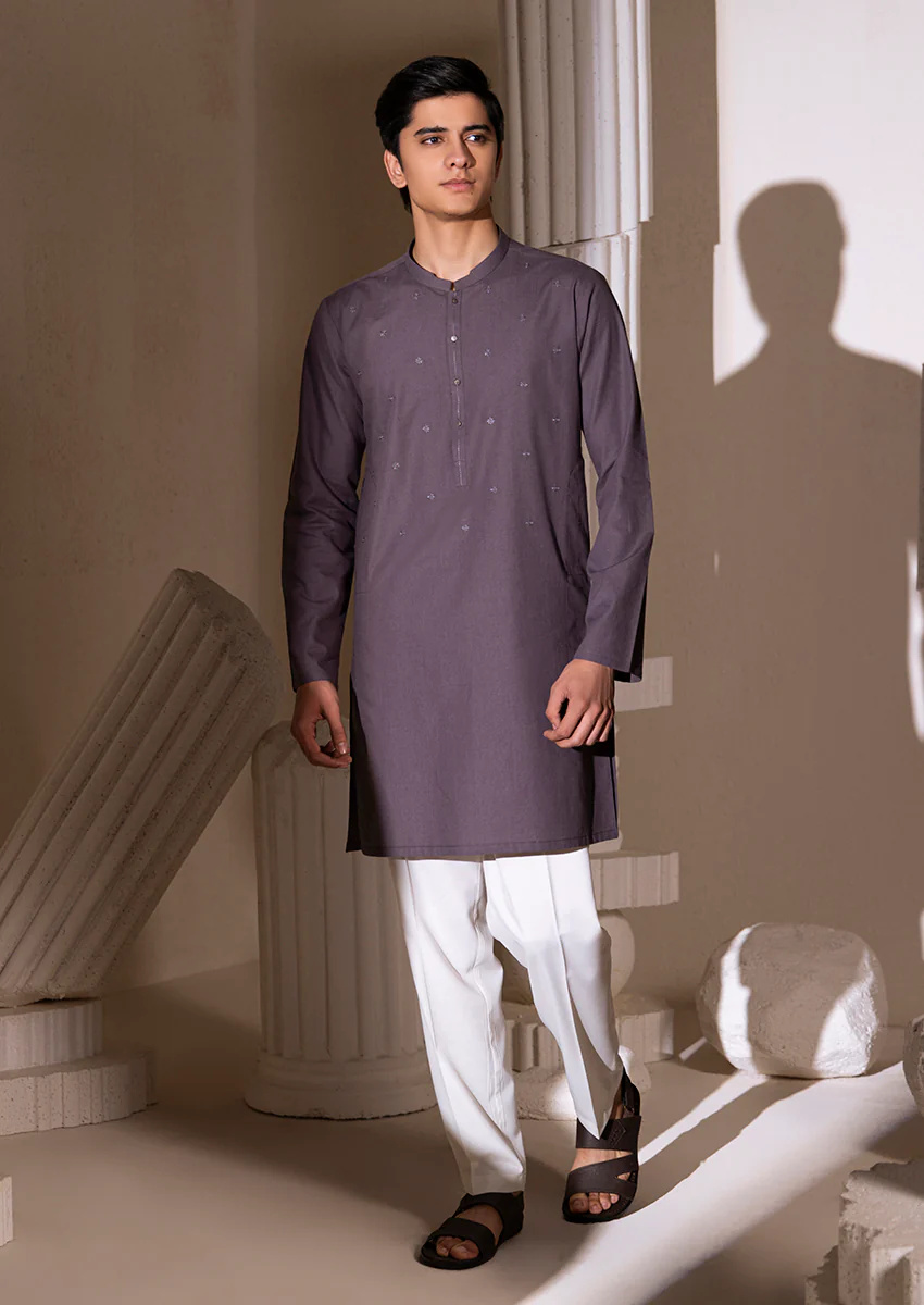 Purple-Cotton Fancy-Kurta - (M25KUE1040) - Image 4