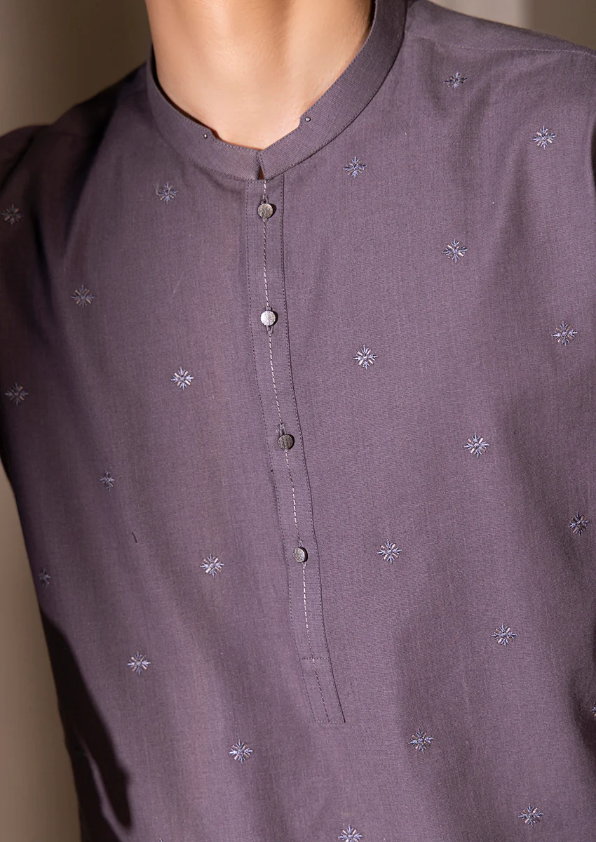 Purple-Cotton Fancy-Kurta - (M25KUE1040) - Image 5
