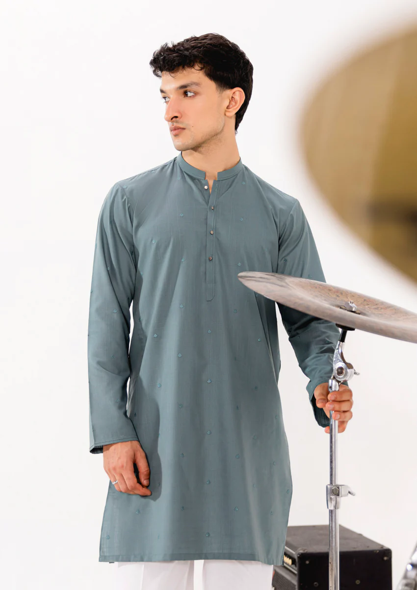 Aqua-Blended-Kurta - (M25KUE1041) - Image 3