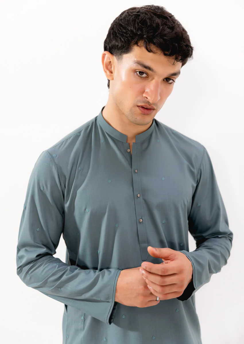 Aqua-Blended-Kurta - (M25KUE1041) - Image 5