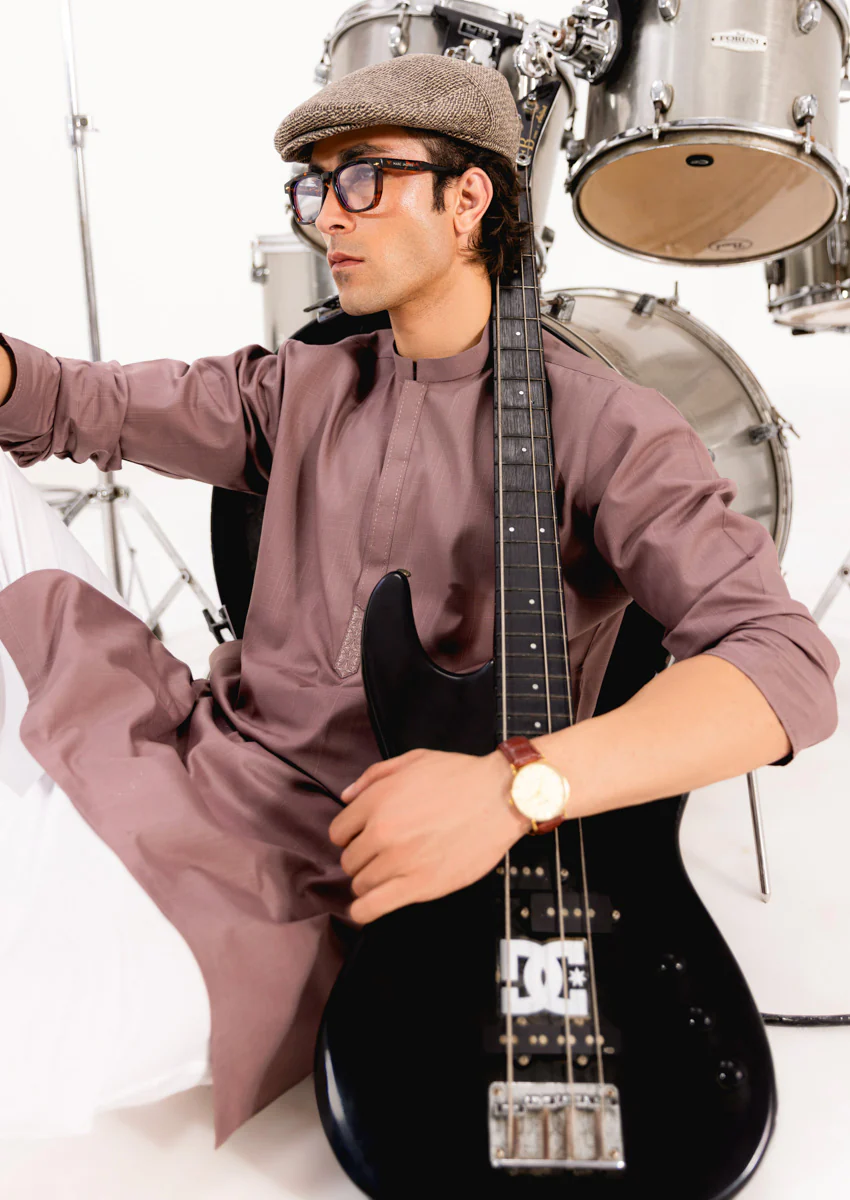 Mauve-Blended-Kurta - (M25KUE1042) - Image 3