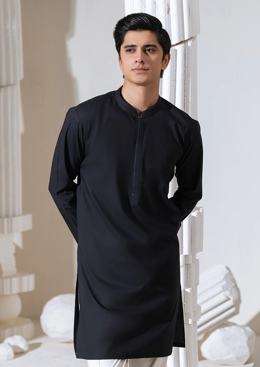 BLACK-BLENDED-KURTA - (M25KUS1005) - Image 3