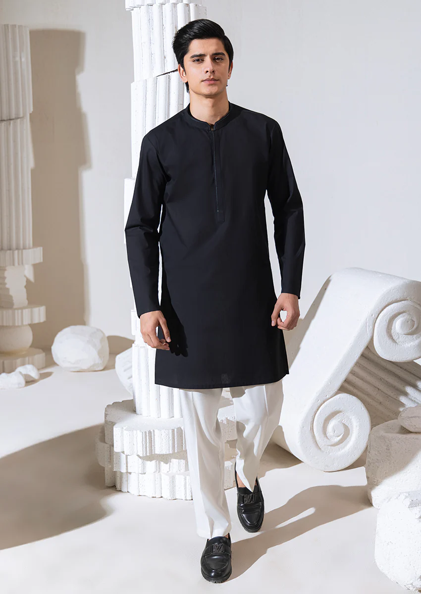 BLACK-BLENDED-KURTA - (M25KUS1005) - Image 4